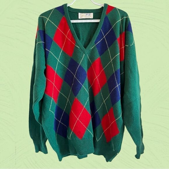 Vintage Pringle of Scotland 100% wool argyle sweater - Picture 1 of 7